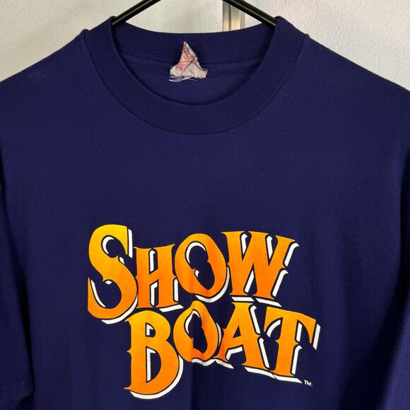 Vintage Show Boat T-Shirt Musical Movie Promo Blue Men's Size XL Single Stich - Picture 3 of 8